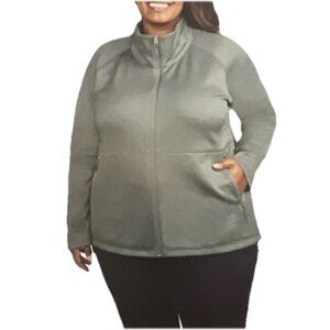 Kirkland Signature Jacket Women’s XXL Heather Gray Fleece Full Zip Athletic